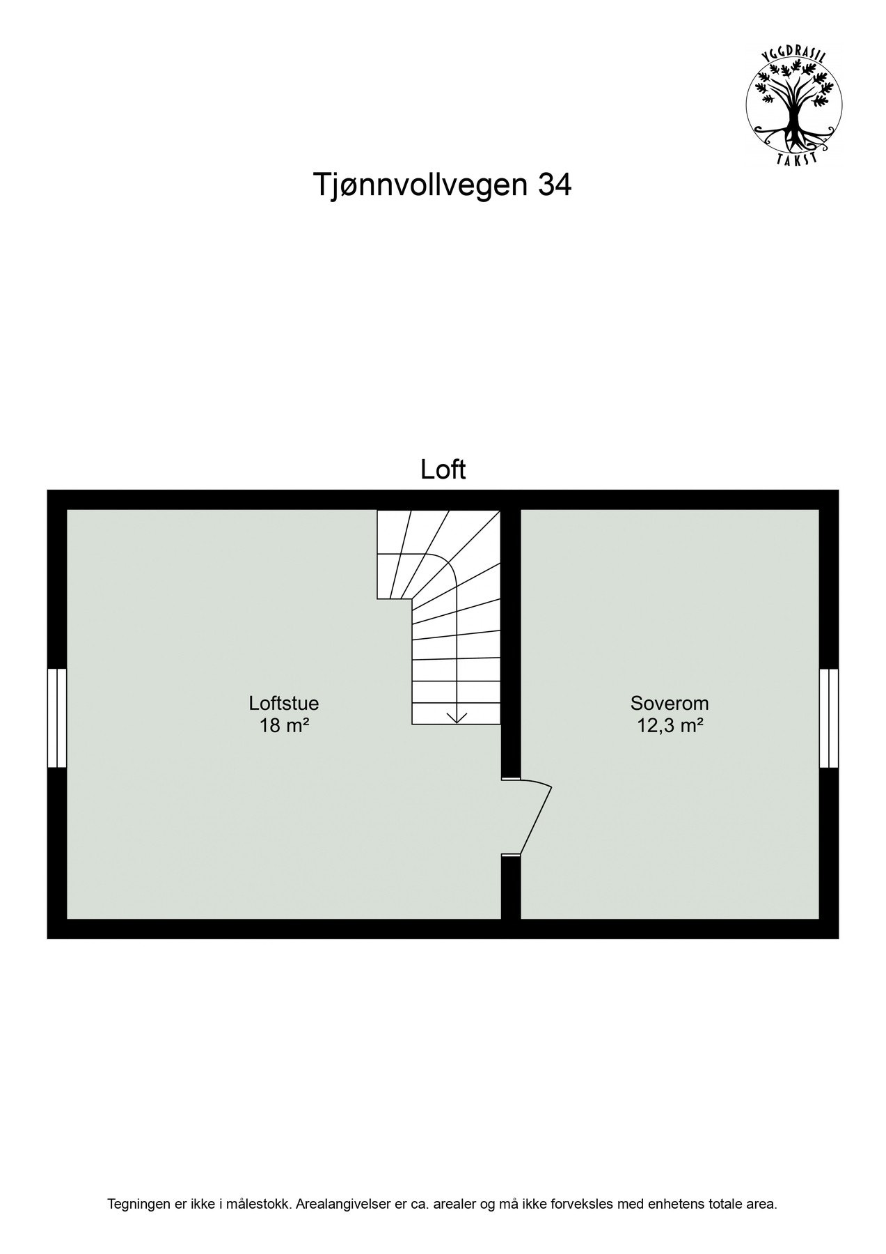 Plantegning loft. Galleribilde