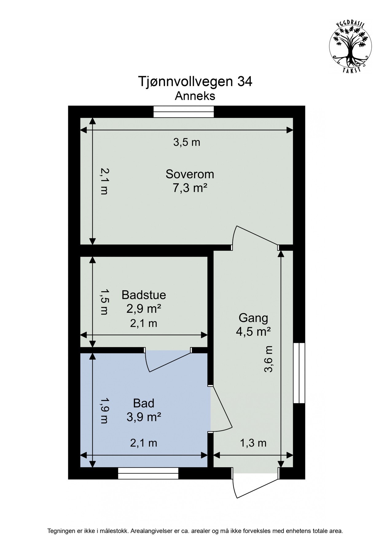 Plantegning anneks. Galleribilde