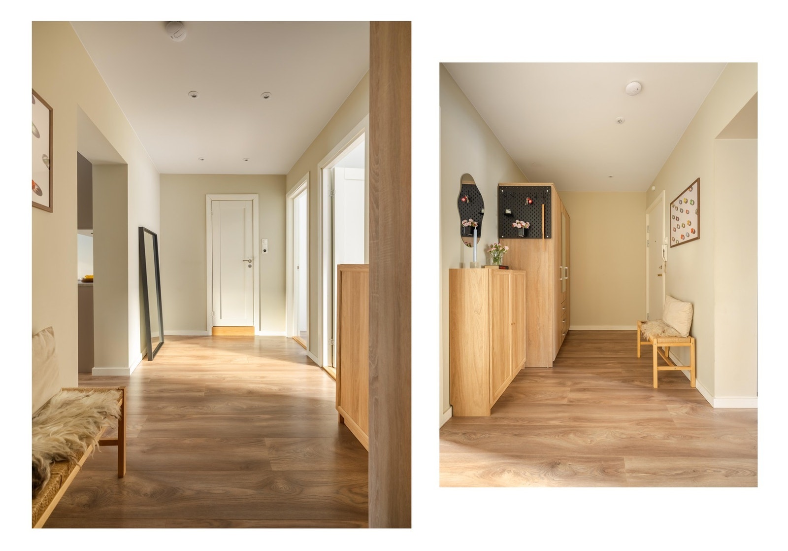 Entreen er svært innbydende og romslig, med plass til klesskap og kommode for oppbevaring. Galleribilde