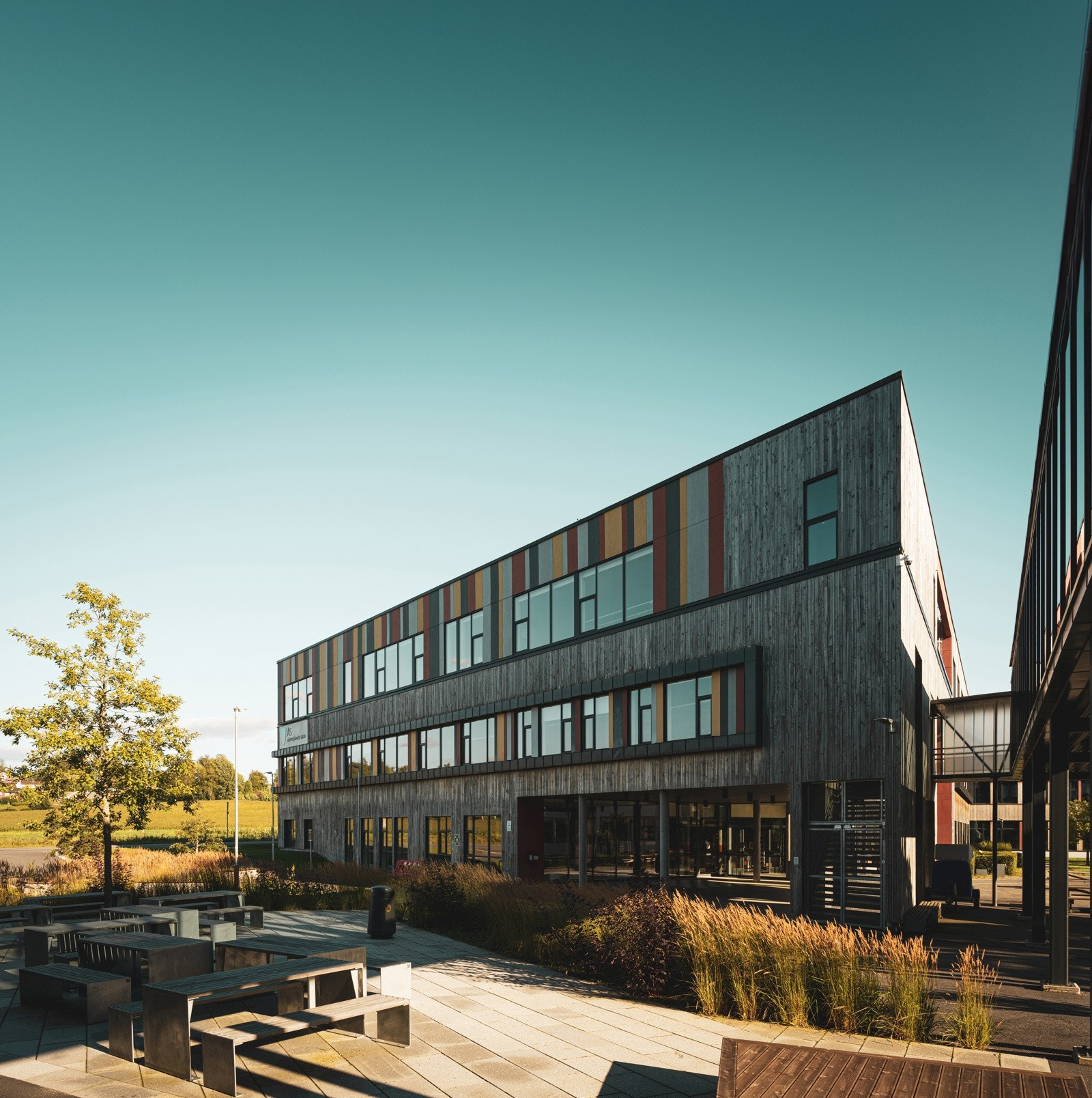 Rustadporten og Rustadskogen barnehager. Boligene tilhører Rustad skolekrets, der Rustad skole åpnet nye lokaler i 2019. Skolen ligger rundt 3 km unna, mens Ås ungdomsskole ligger ca. 2,9 km fra boligene. Galleribilde