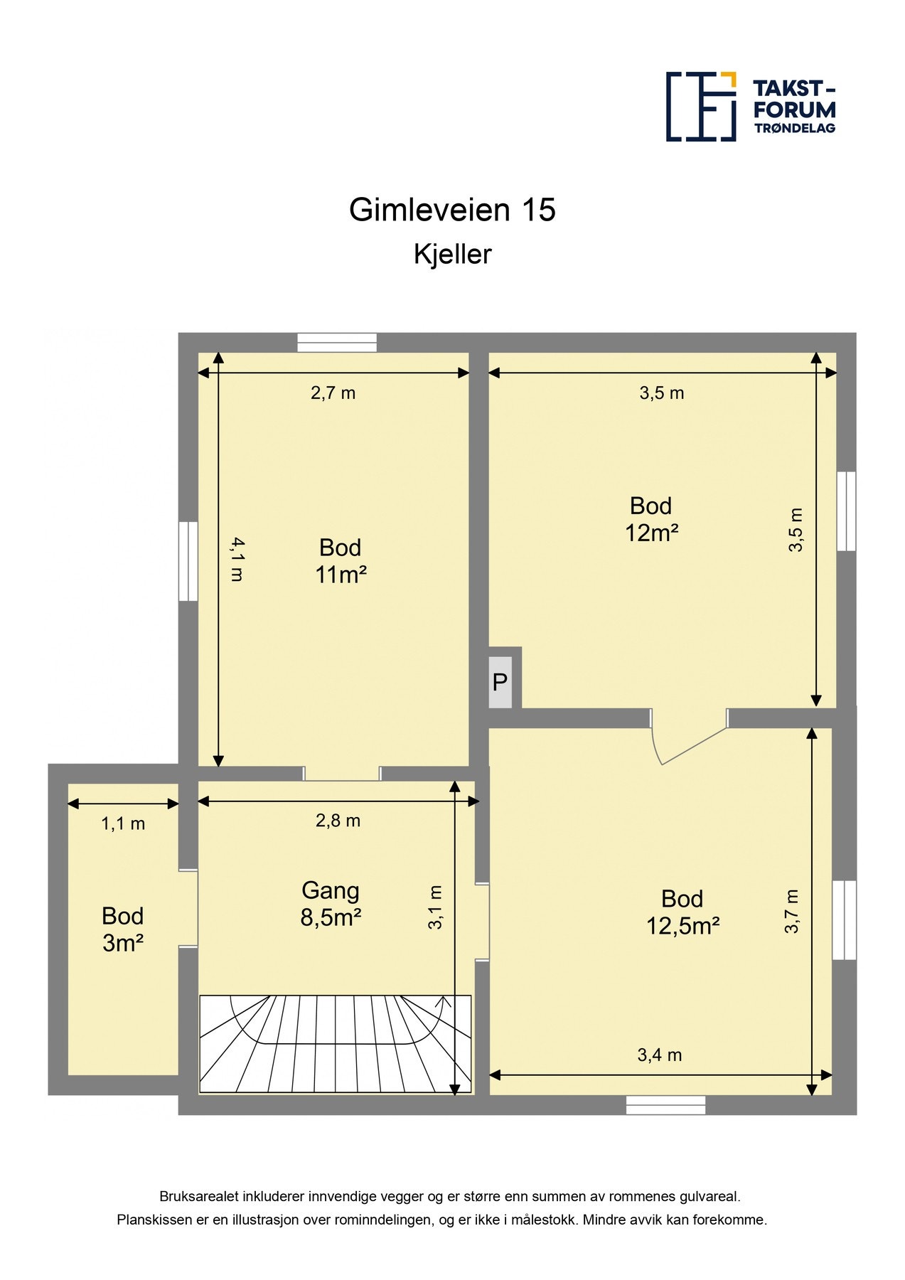 Plantegning kjeller. Galleribilde