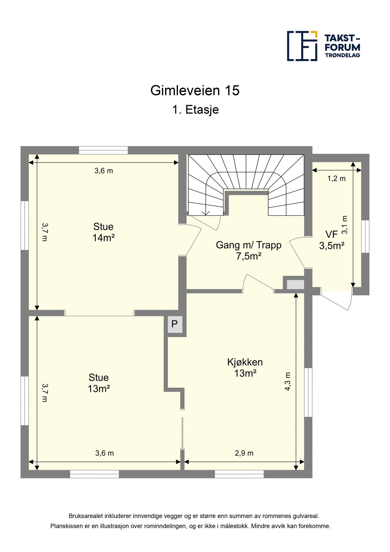 Plantegning 1. etasje. Galleribilde