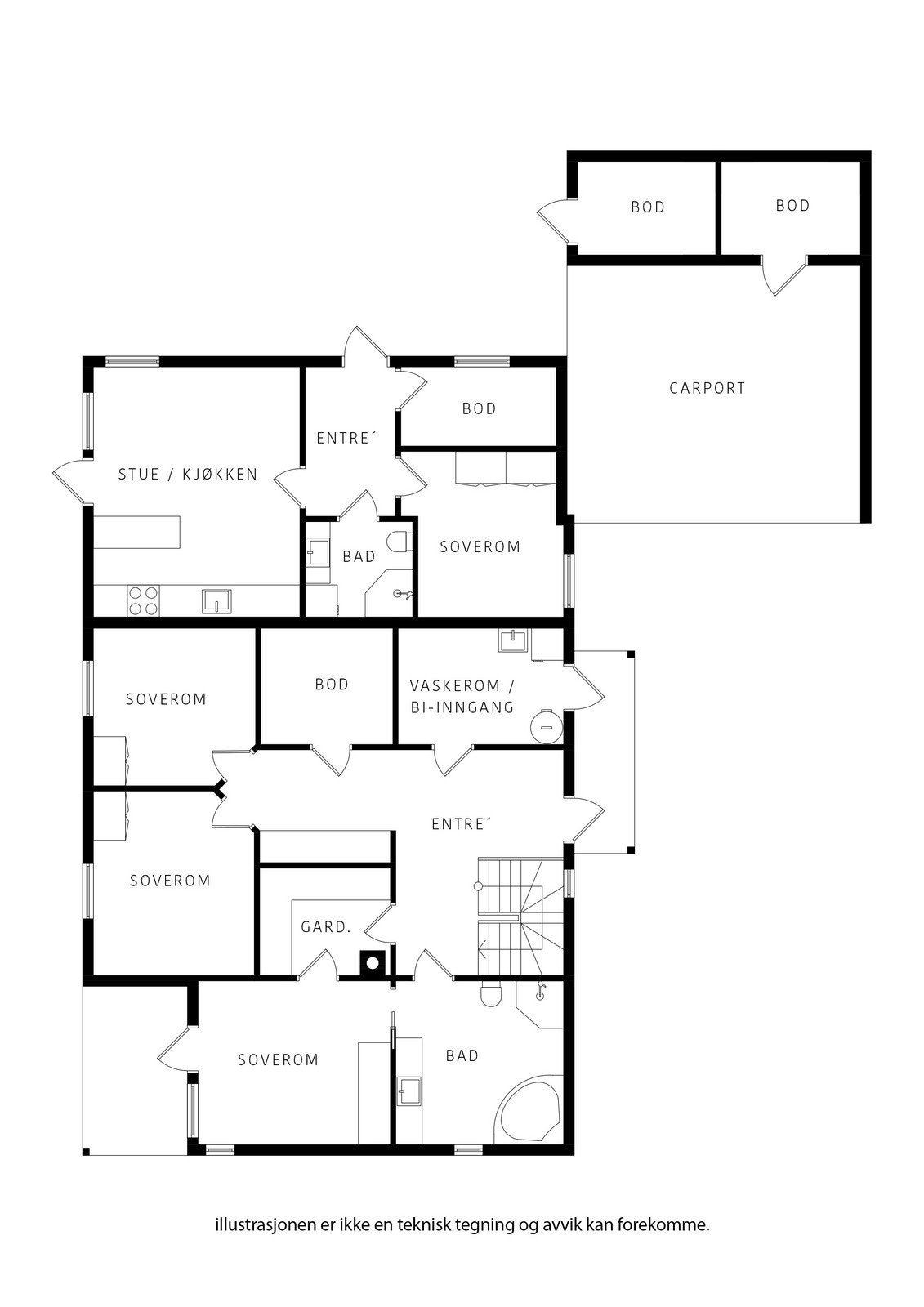Plantegning for leilighet. Galleribilde