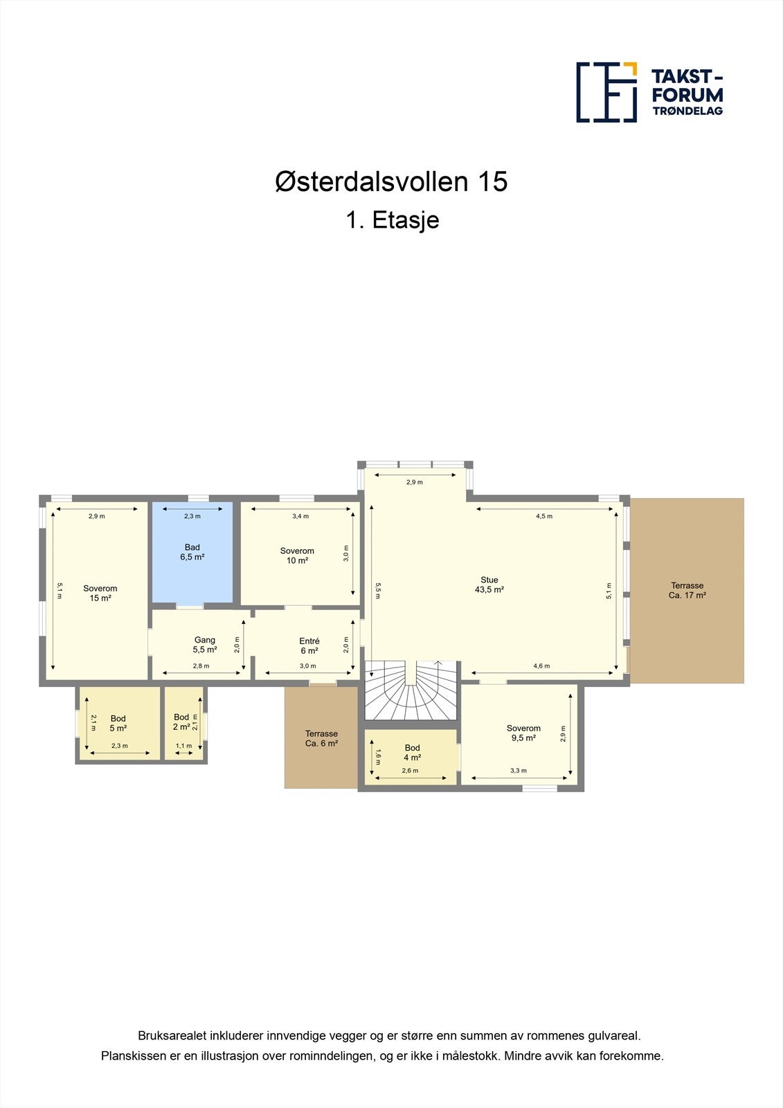 Planskisse 1. etasje. Galleribilde