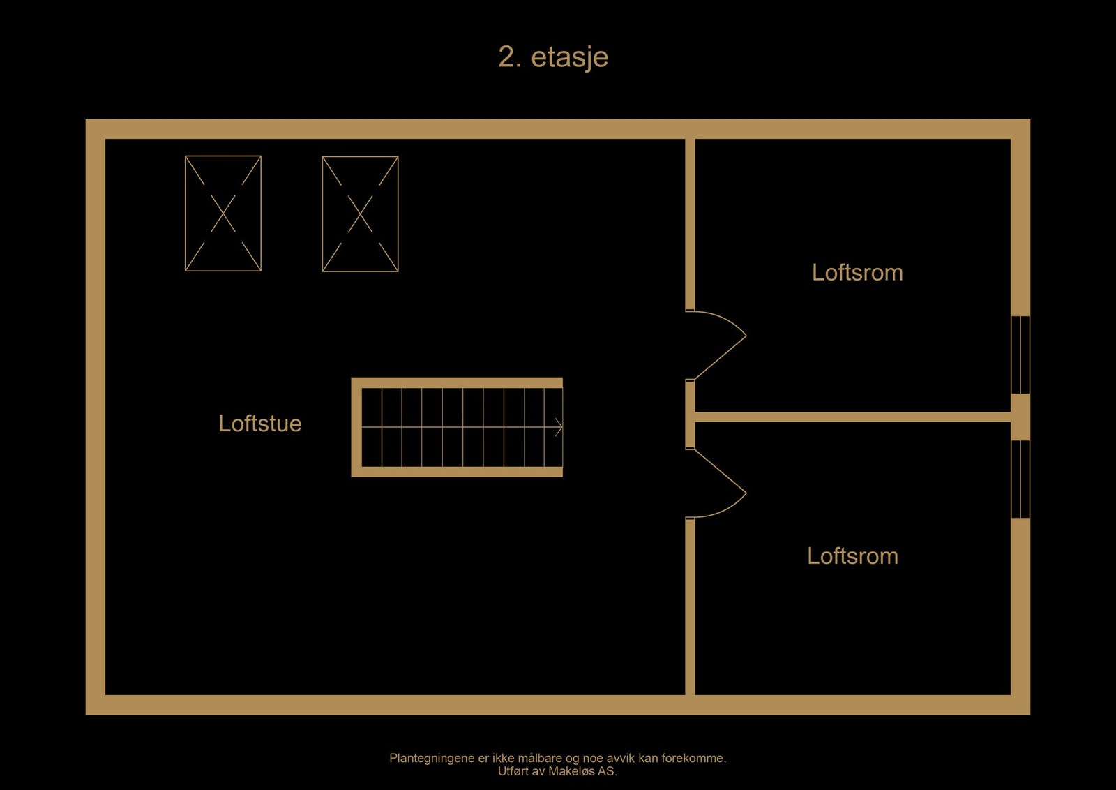 Plantegning loftsetasje - illustrasjon, avvik kan forekomme Galleribilde