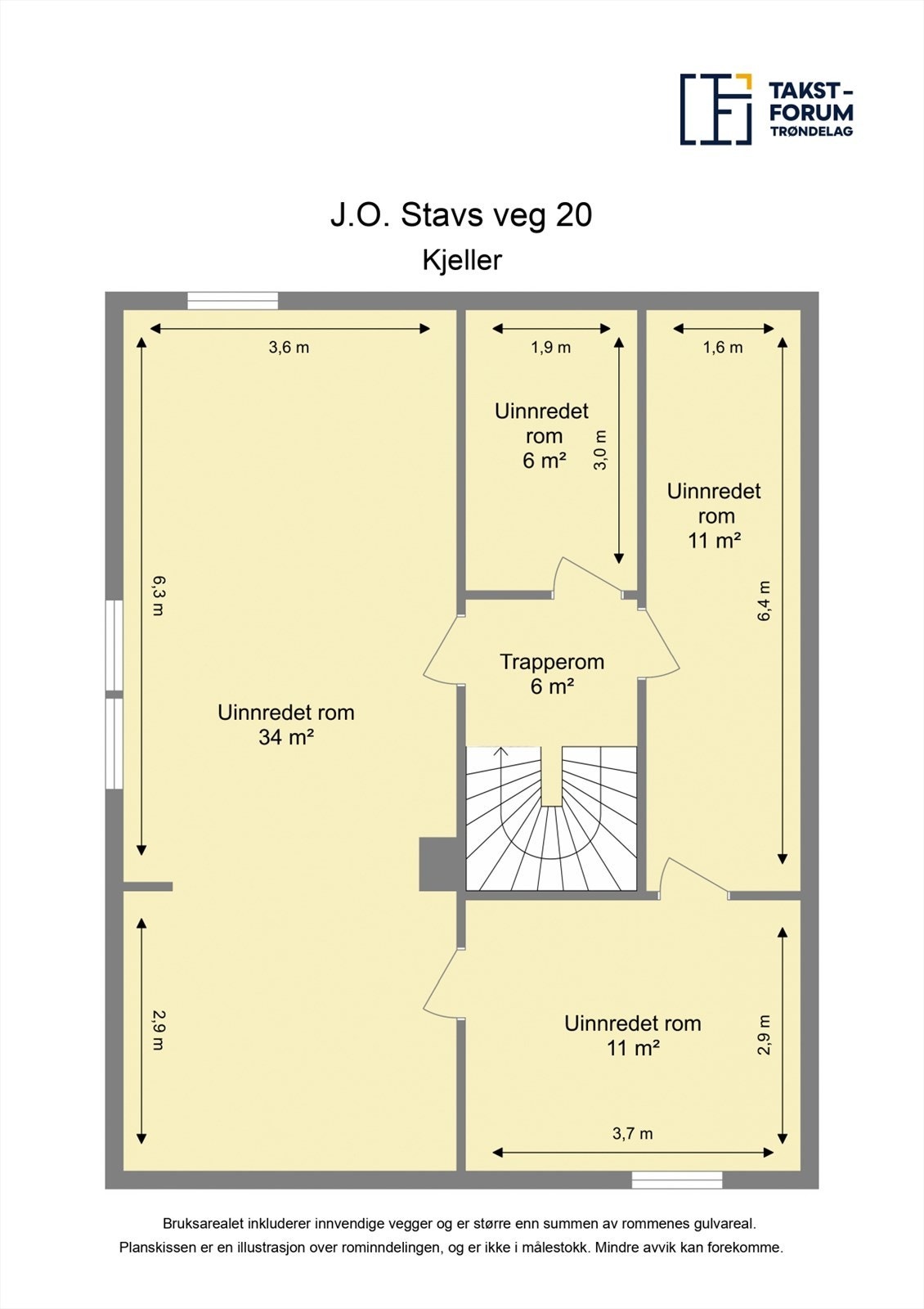 Planskisse kjelleretasje. Galleribilde