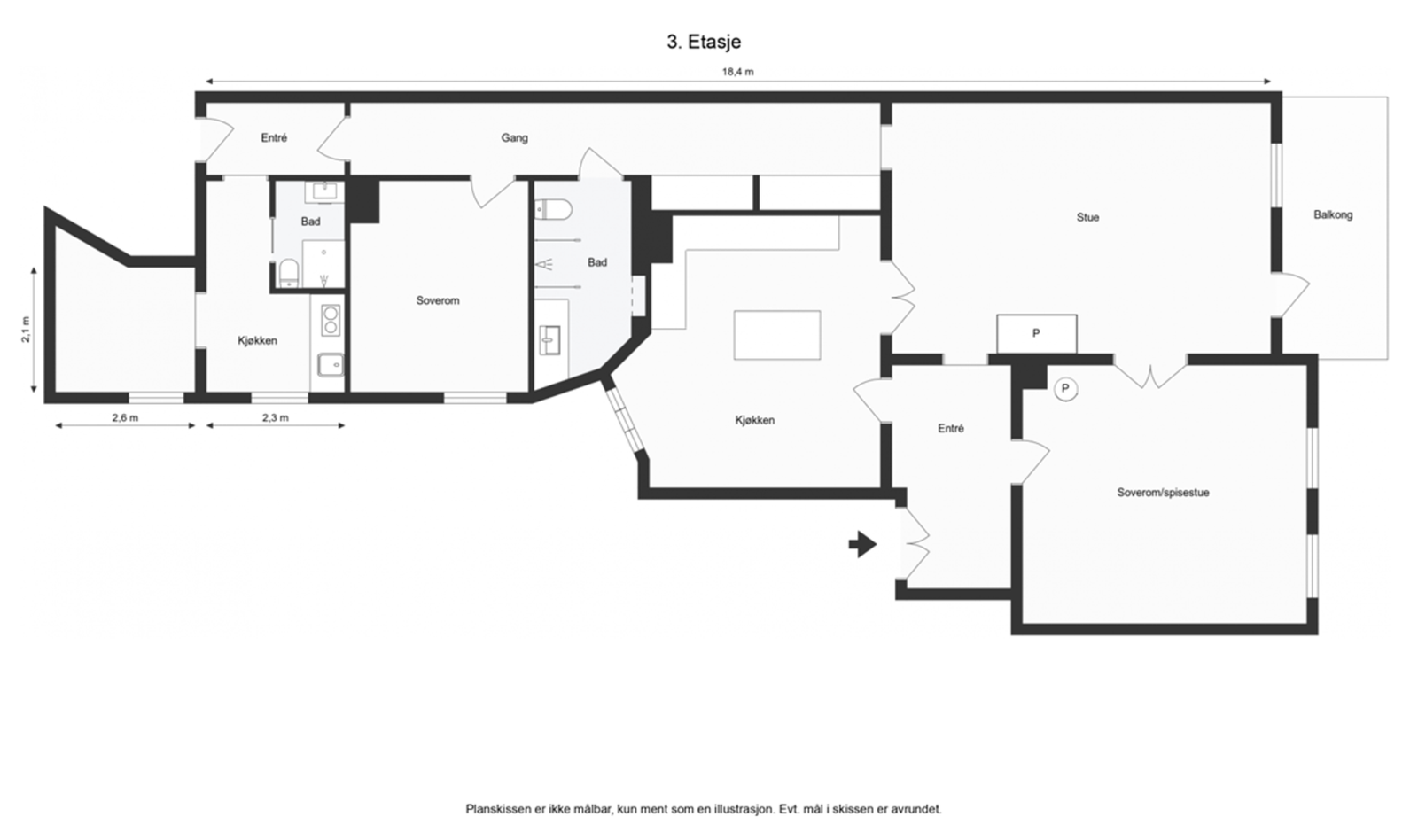 Planløsning 3.etasje. Galleribilde