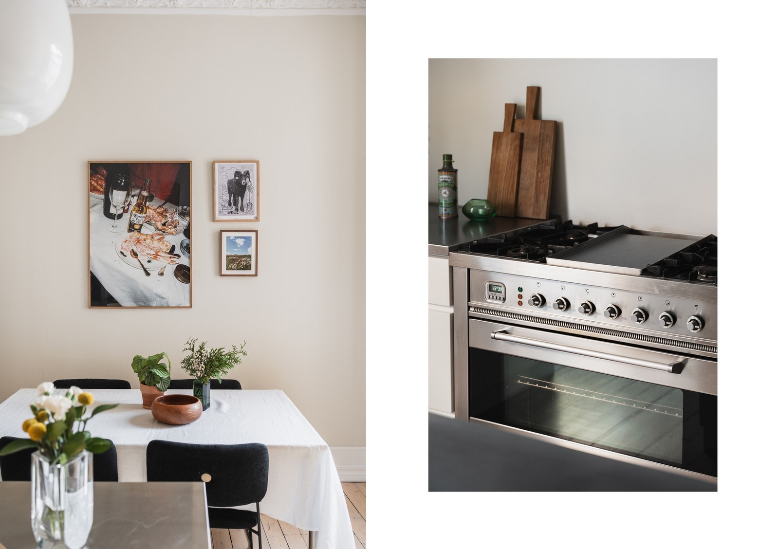 Av hvitevarer har kjøkkenet en bred gasskomfyr med stekeovn, samt integrert oppvaskmaskin og side-by-side kjøl/frys med isbitfunksjon. Galleribilde