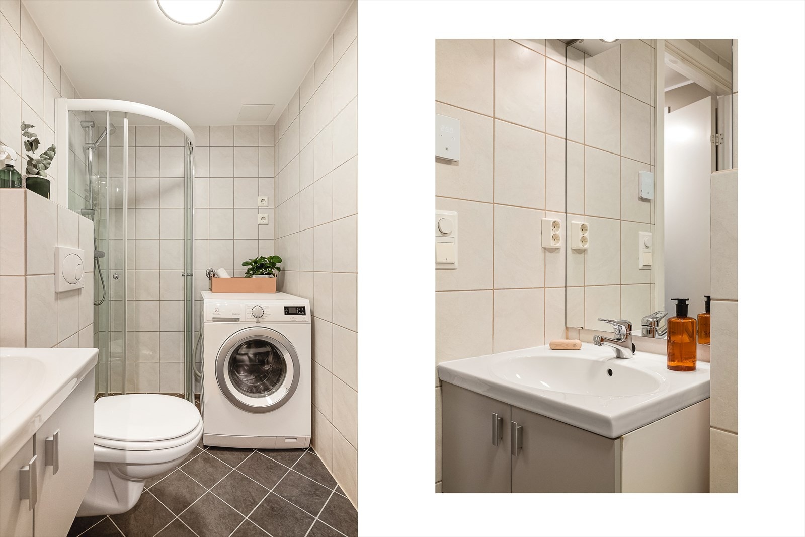 Klassisk og tidløst bad med varme i gulv. Galleribilde