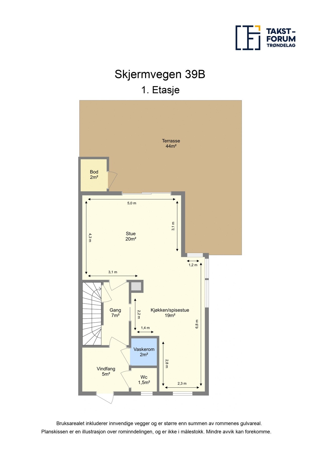 Planskisse 1 etasje. Galleribilde