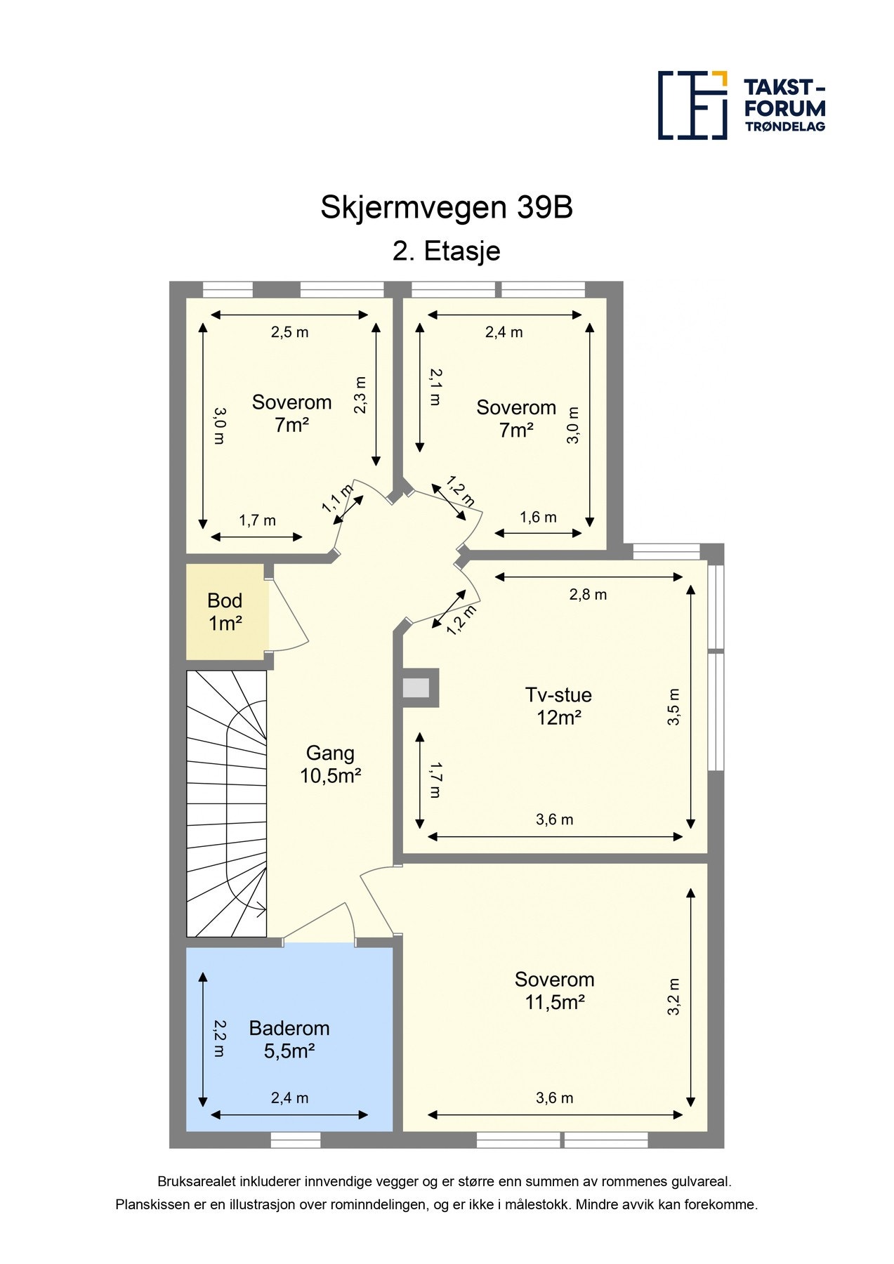 Planskisse 2 etasje. Galleribilde