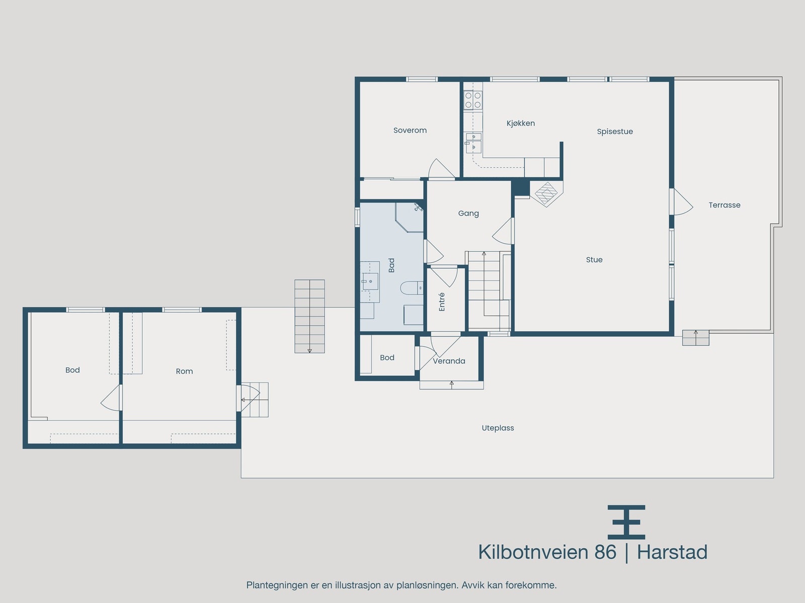 Plantegning 1. etasje Galleribilde