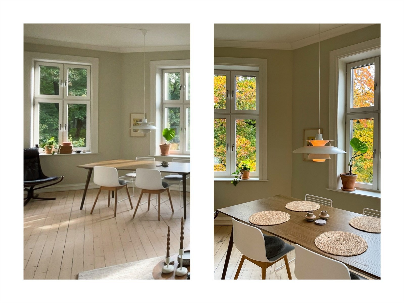 Fra stuen kan du nyte et grønt og levende bakteppe gjennom alle årstider. (Selgers private bilder) Galleribilde