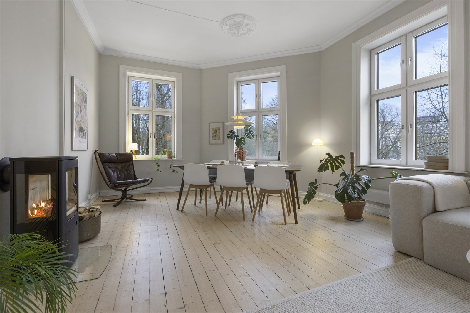 Deilig peisovn som varmer godt på kalde vinterdager Galleribilde