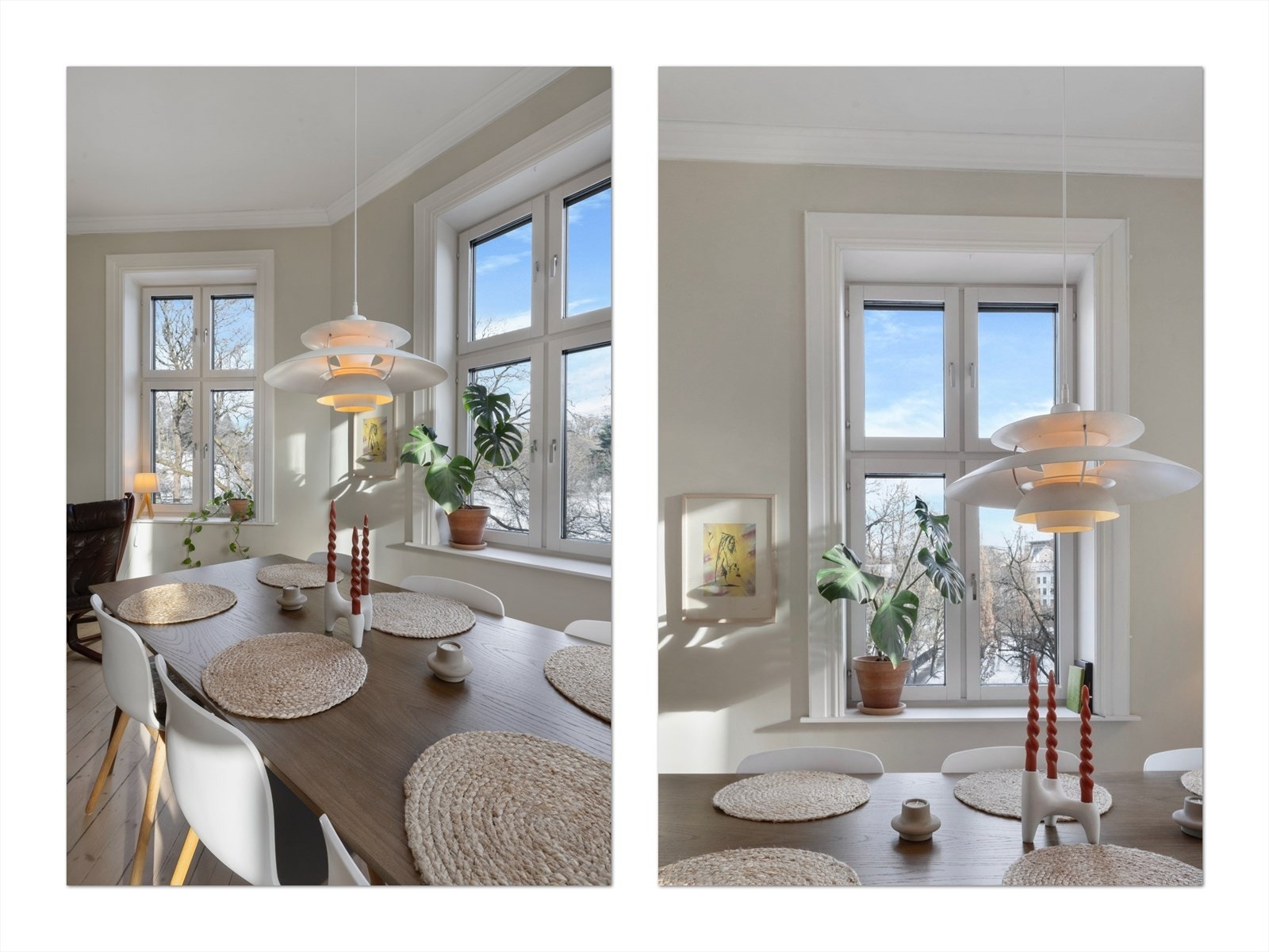 God plass til stort spisebord med plass til mange Galleribilde