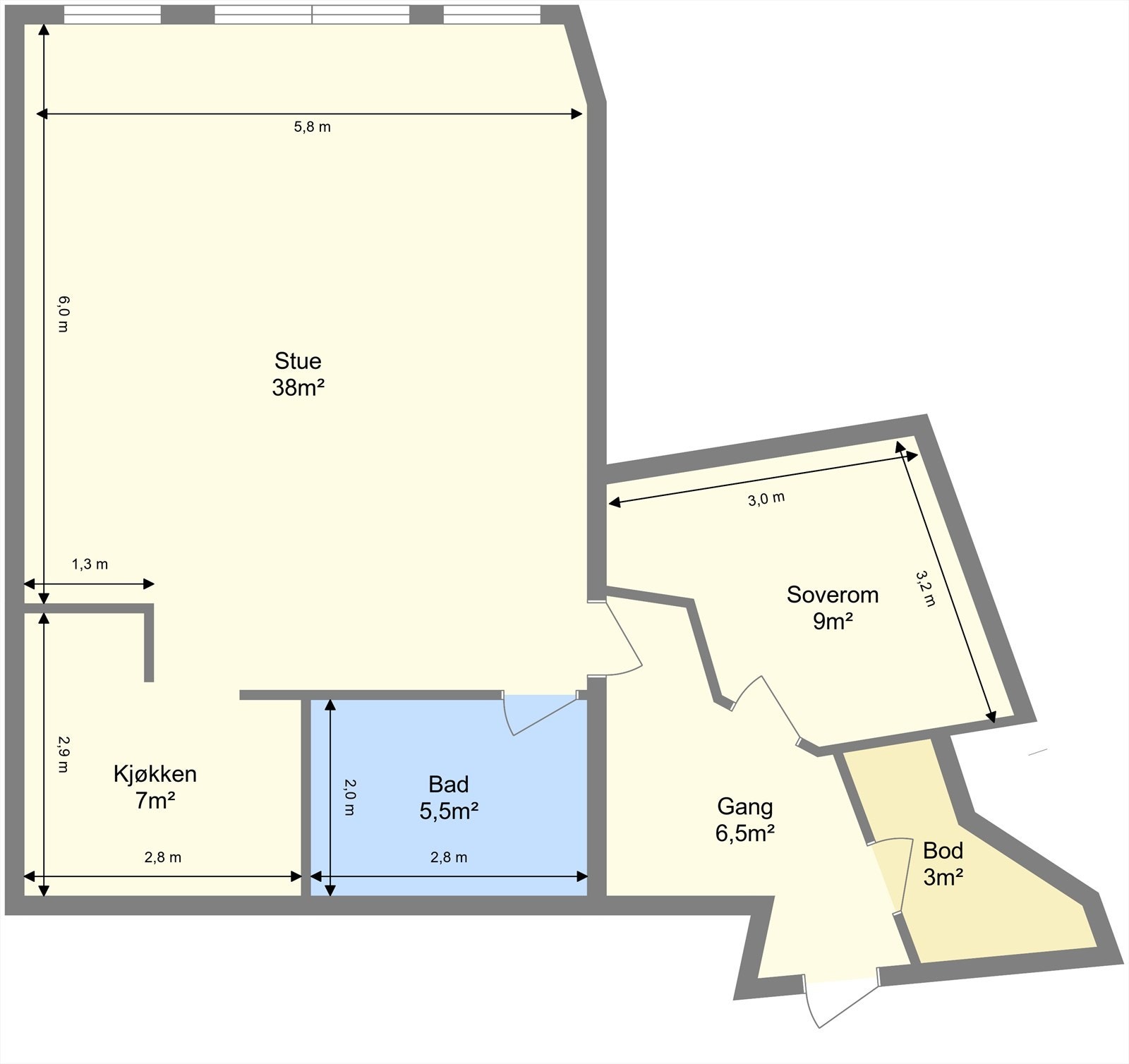 Skissert plantegning. Galleribilde