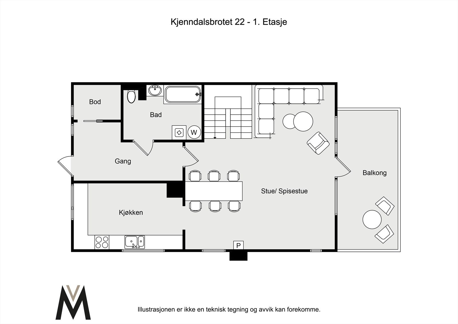 Plantegning 1. etg. Galleribilde