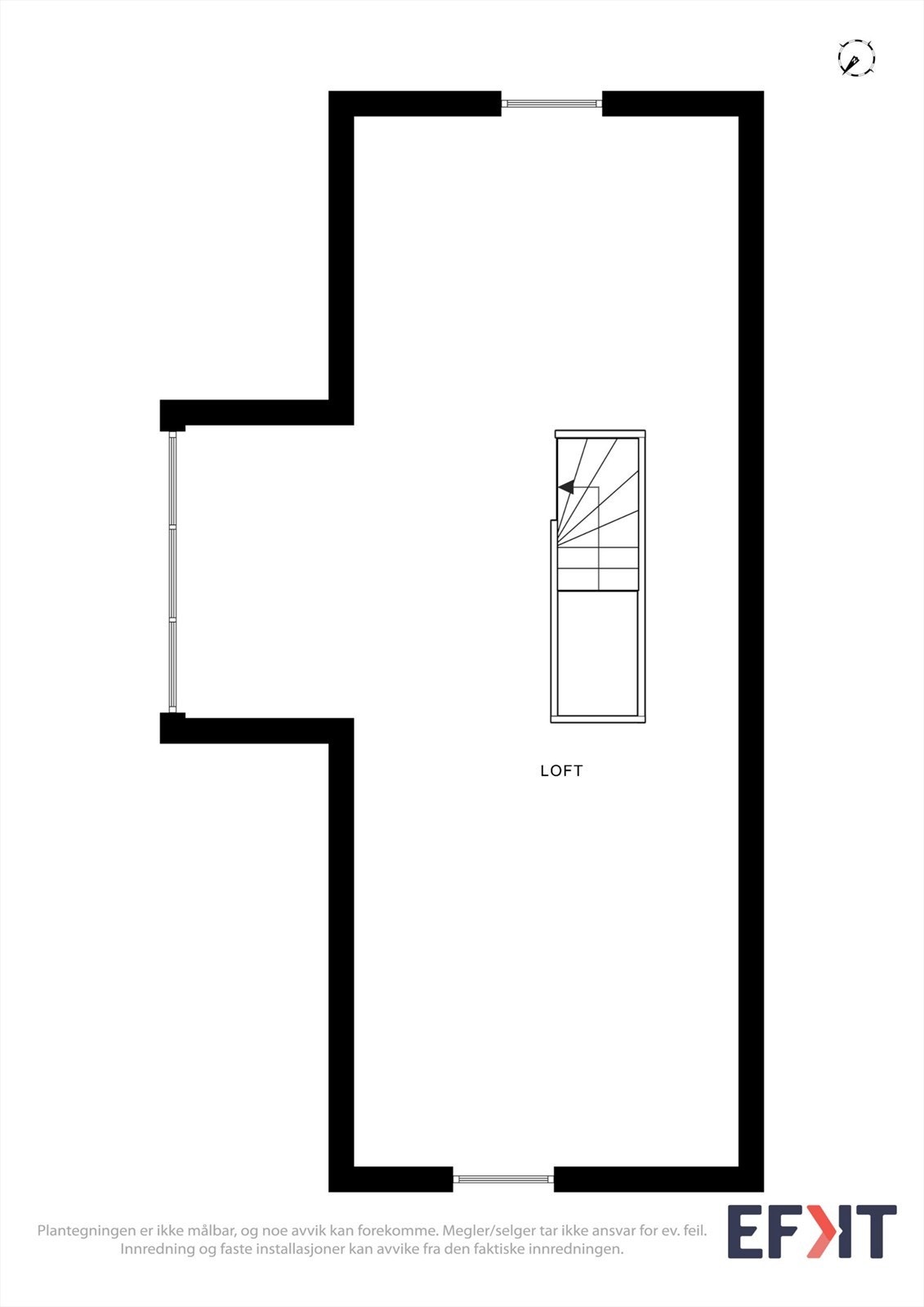 Andre etasje er uinnredet og gir en unik mulighet for å skape ekstra rom etter behov. Her er bl.a. plass til 2 soverom og loftstue. Galleribilde