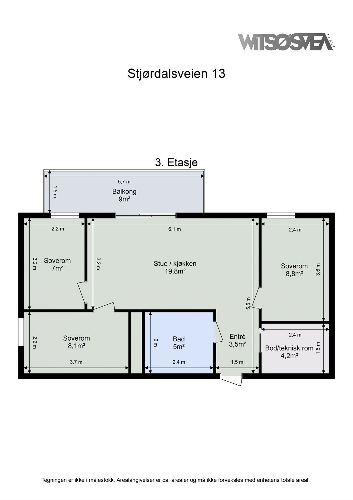 Planskisse 3. etasje Galleribilde