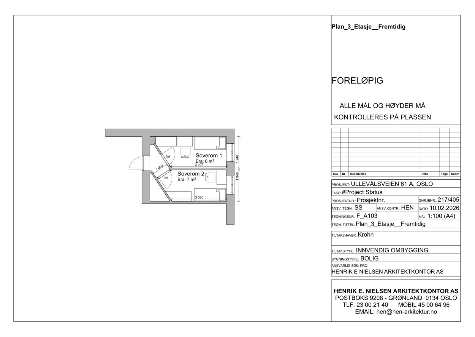 Alternativ planløsning. Galleribilde
