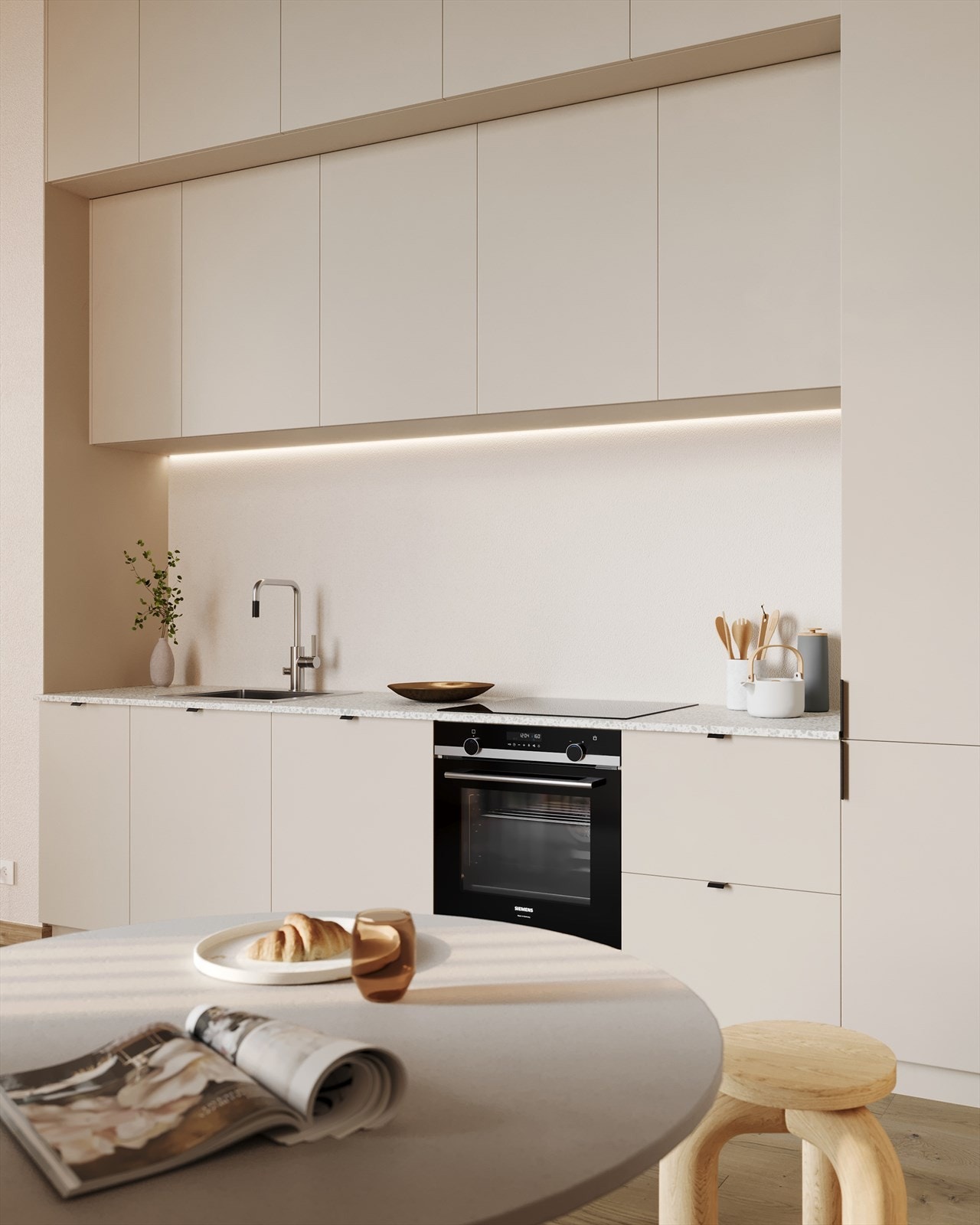 Eksklusivt kjøkken fra Drømmekjøkkenet. Tilvalg: kombiskap på kjøkken er oppgradert til 75cm bredde Galleribilde