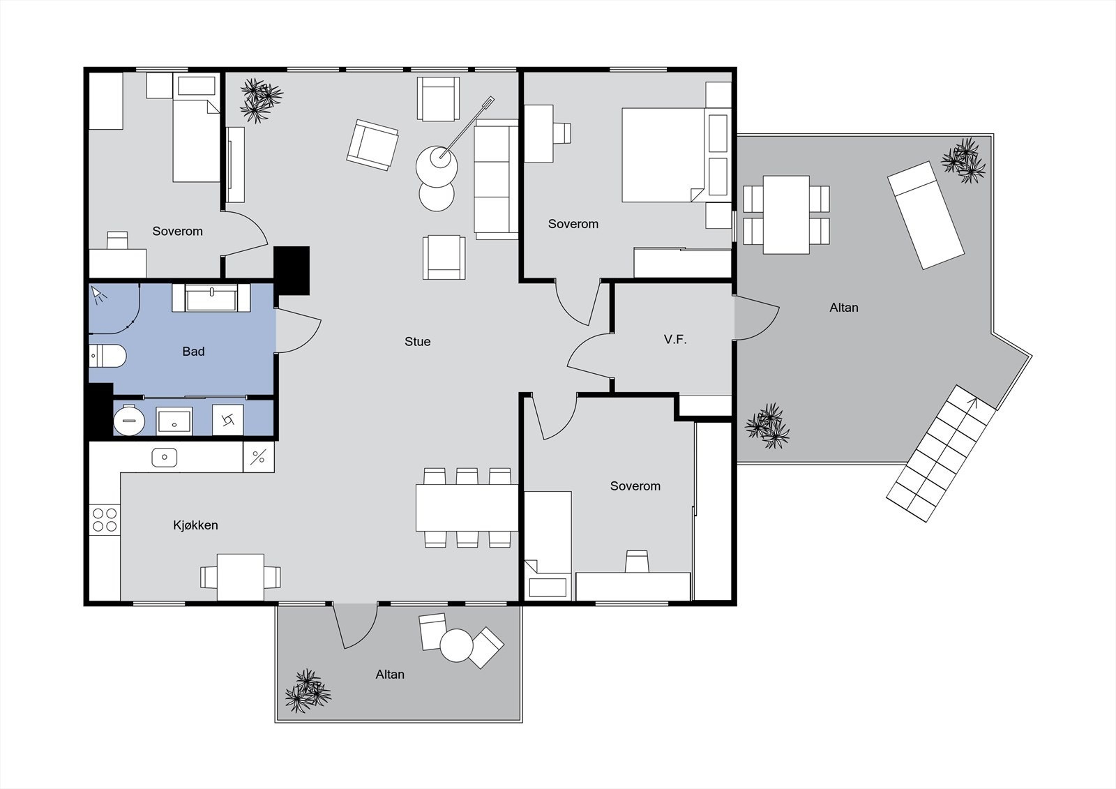 Planløsning Røysanevegen 58 D. Galleribilde