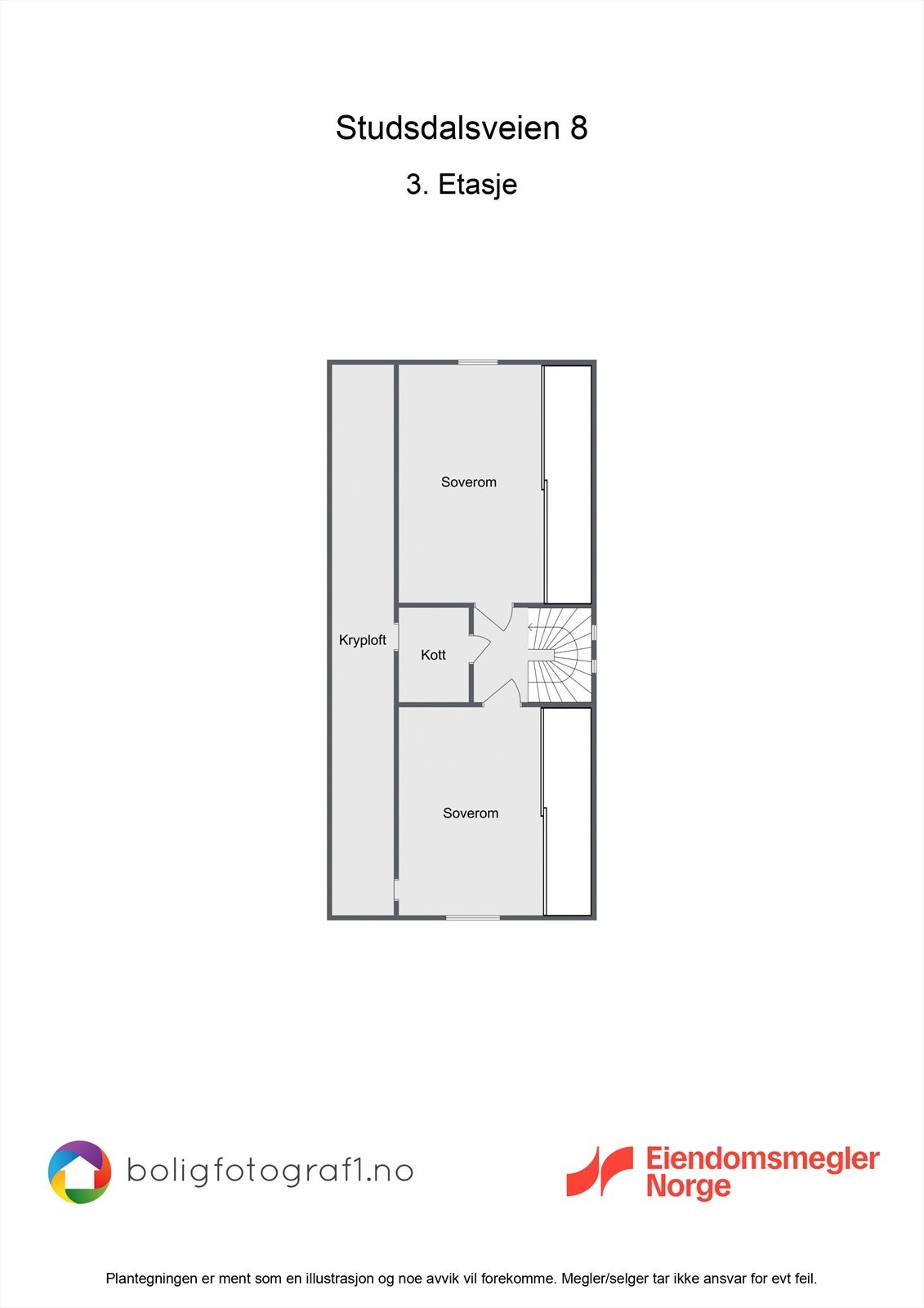 Plantegning 3. etasje Galleribilde