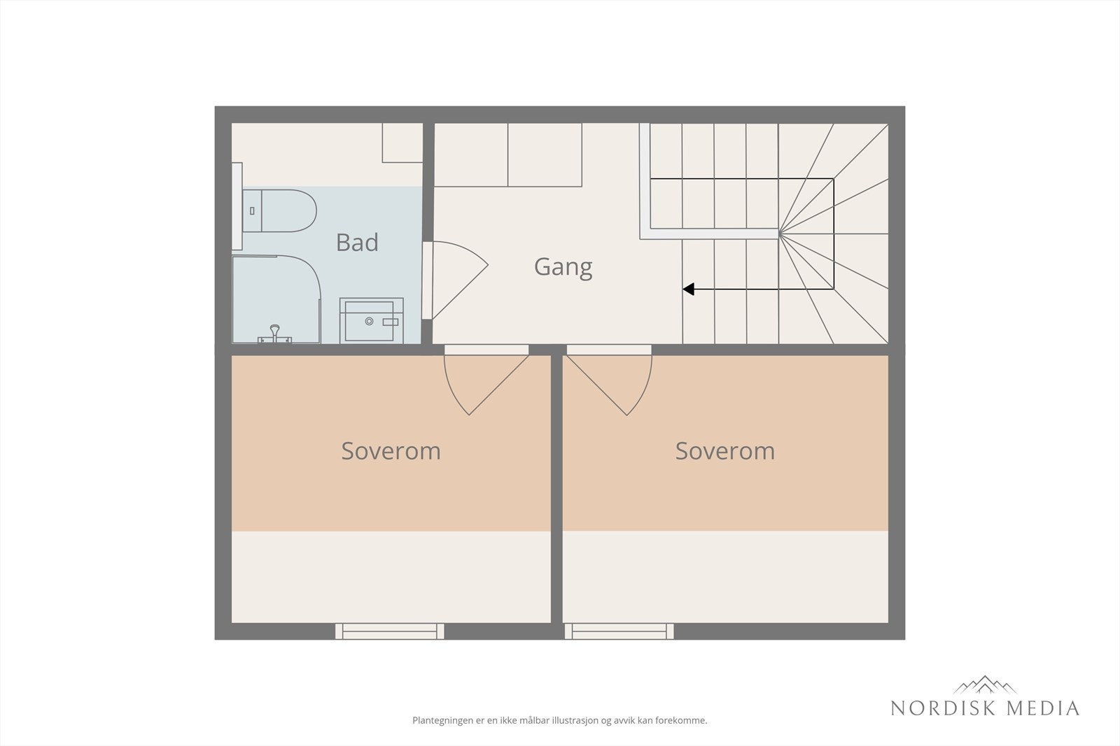 Plantegning for loftsetasjen. Galleribilde
