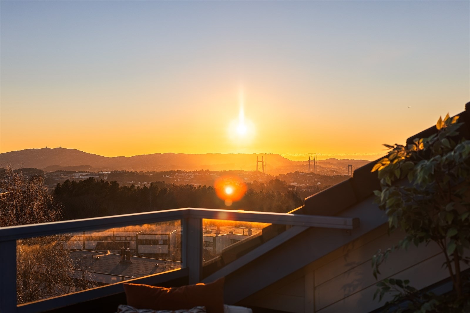 Takterrasse bed gode sol- og utsiktsforhold Galleribilde