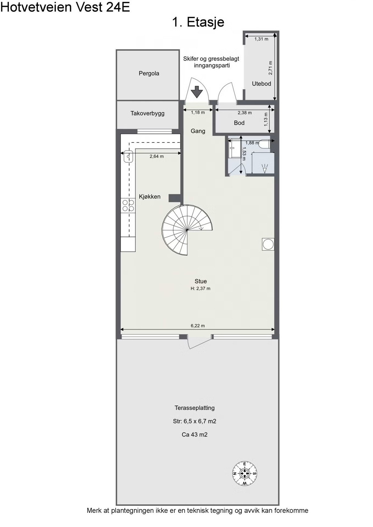 Plantegning første etasje. Galleribilde