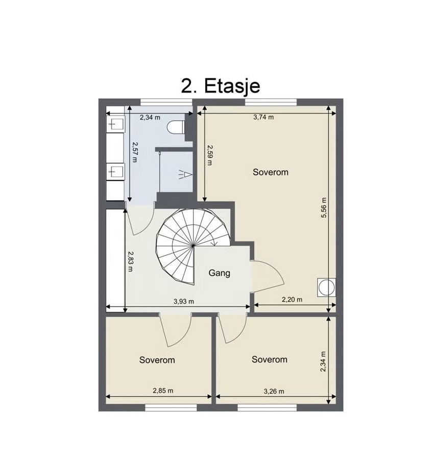 Plantegning andre etasje. Galleribilde