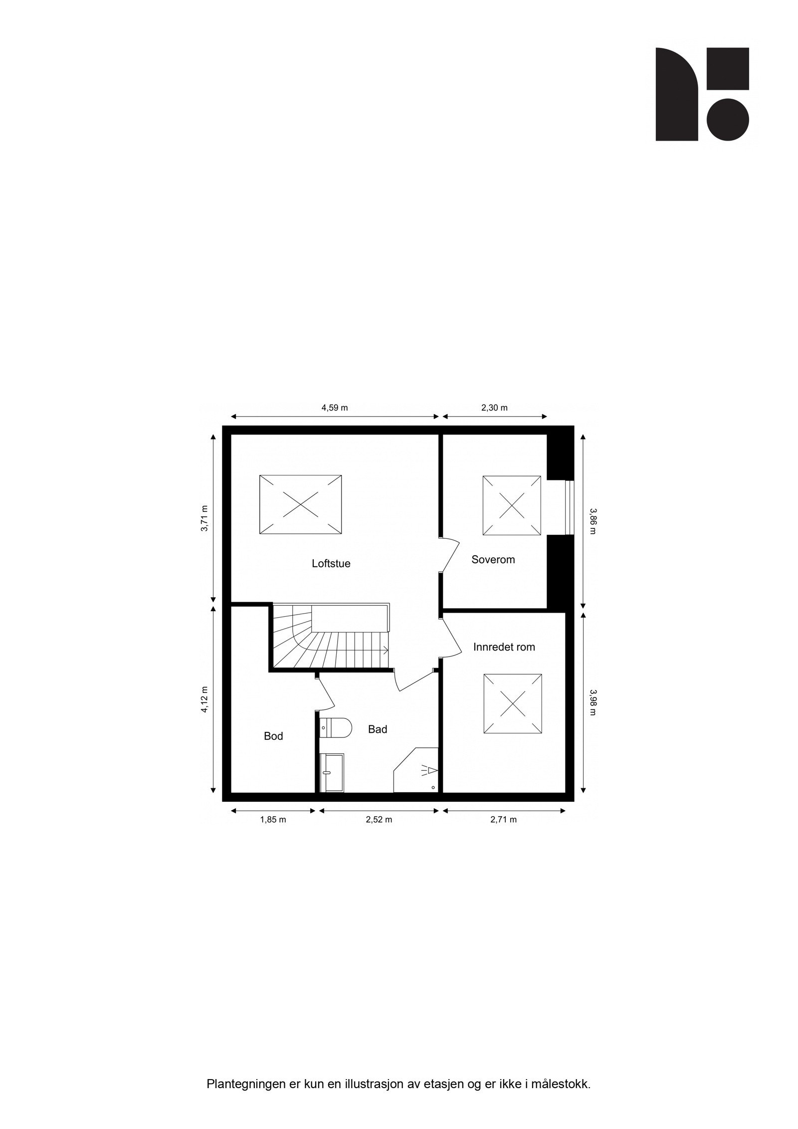 Plantegning 3. etasje. Galleribilde