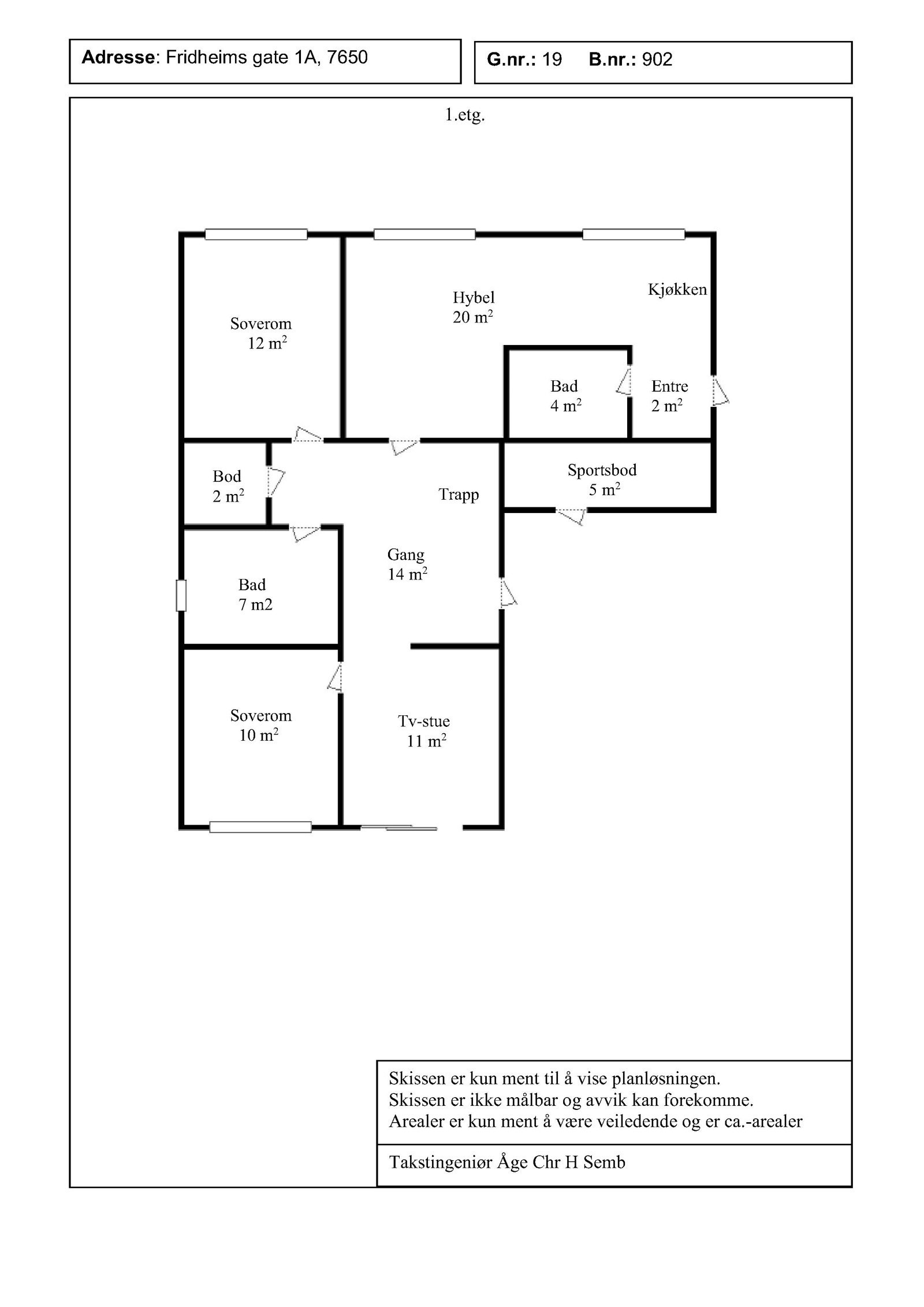 Planskisse 1.etg Galleribilde