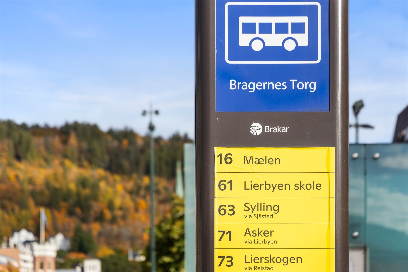 Hyppige bussavganger i nærheten - herunder både Bragernes Torg, samt rett utenfor døra Galleribilde