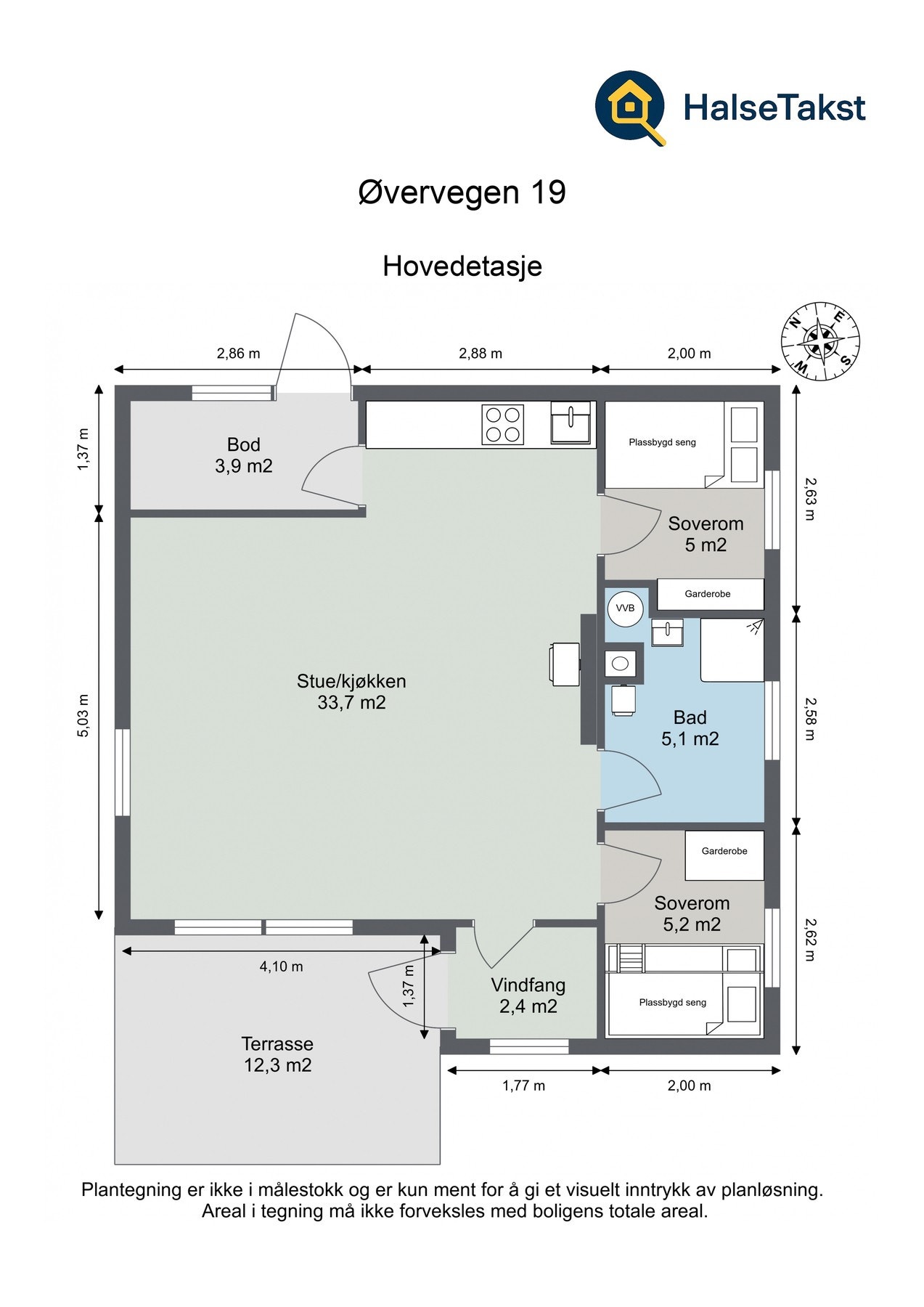 Plantegning hovedetasje. Galleribilde