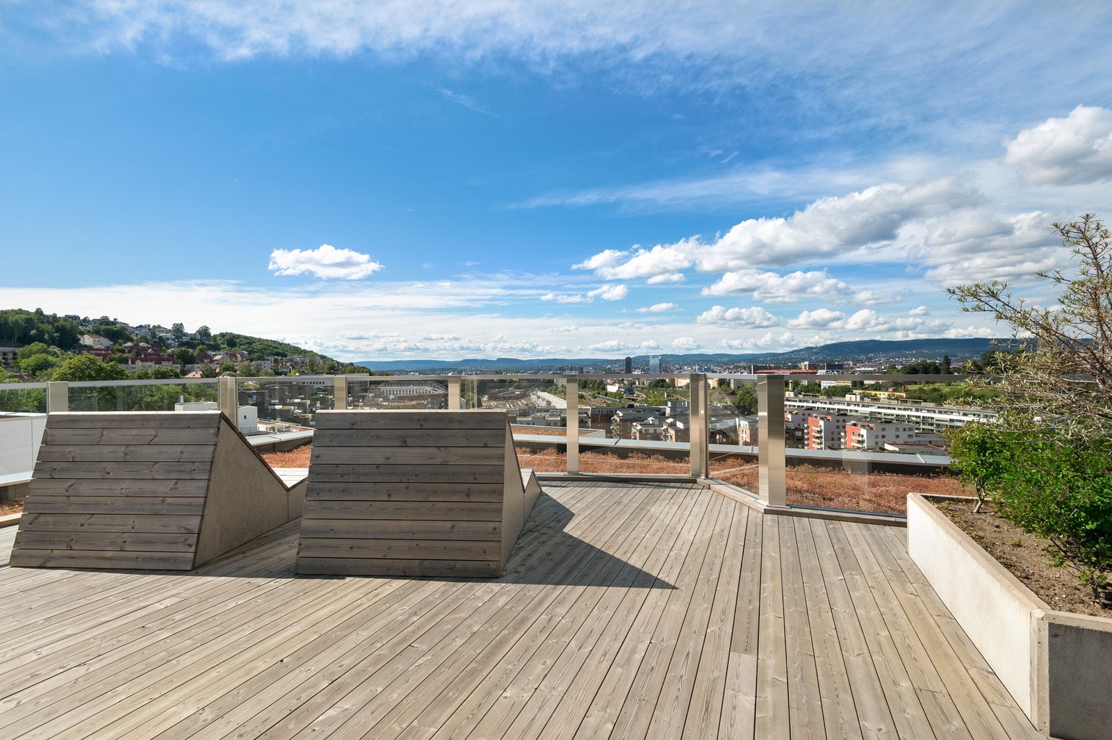 Stor felles takterrasse. Galleribilde