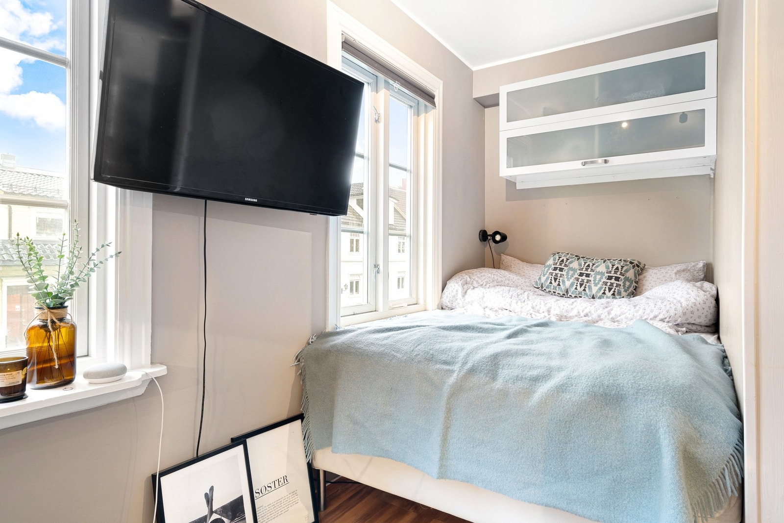 Det er etablert en sovealkove på stua. Galleribilde