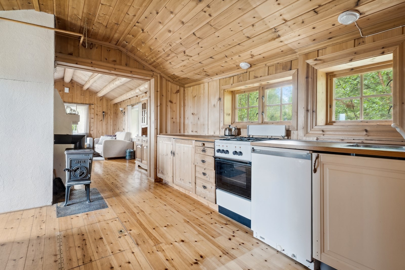 Vannkranen er koblet til en 12V pumpe som henter vann fra en separat vannbeholder. Galleribilde