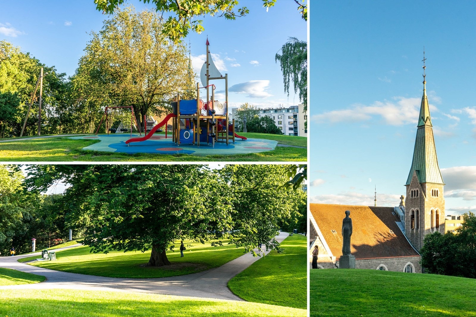 Området byr i tillegg på flotte grøntområder og rekreasjonsmuligheter. Flotte Stensparken ligger kun noen hundre meter unna leiligheten. Galleribilde