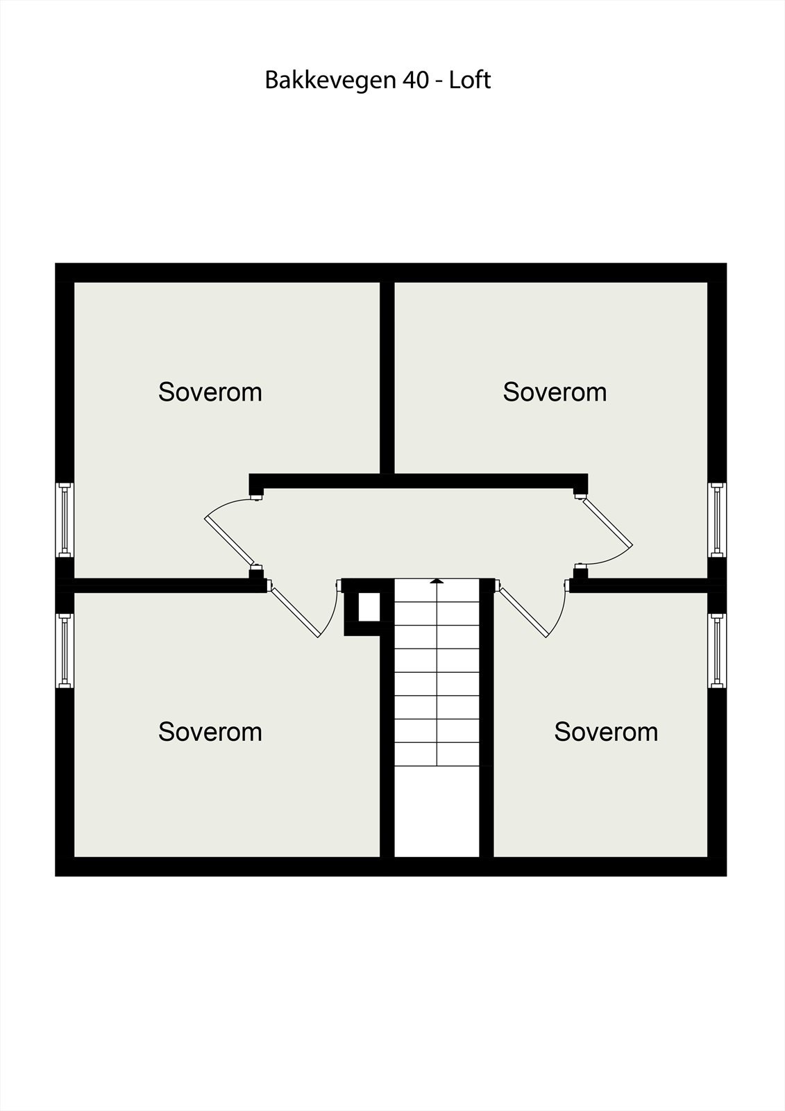 Plantegning loftsetasje. Galleribilde