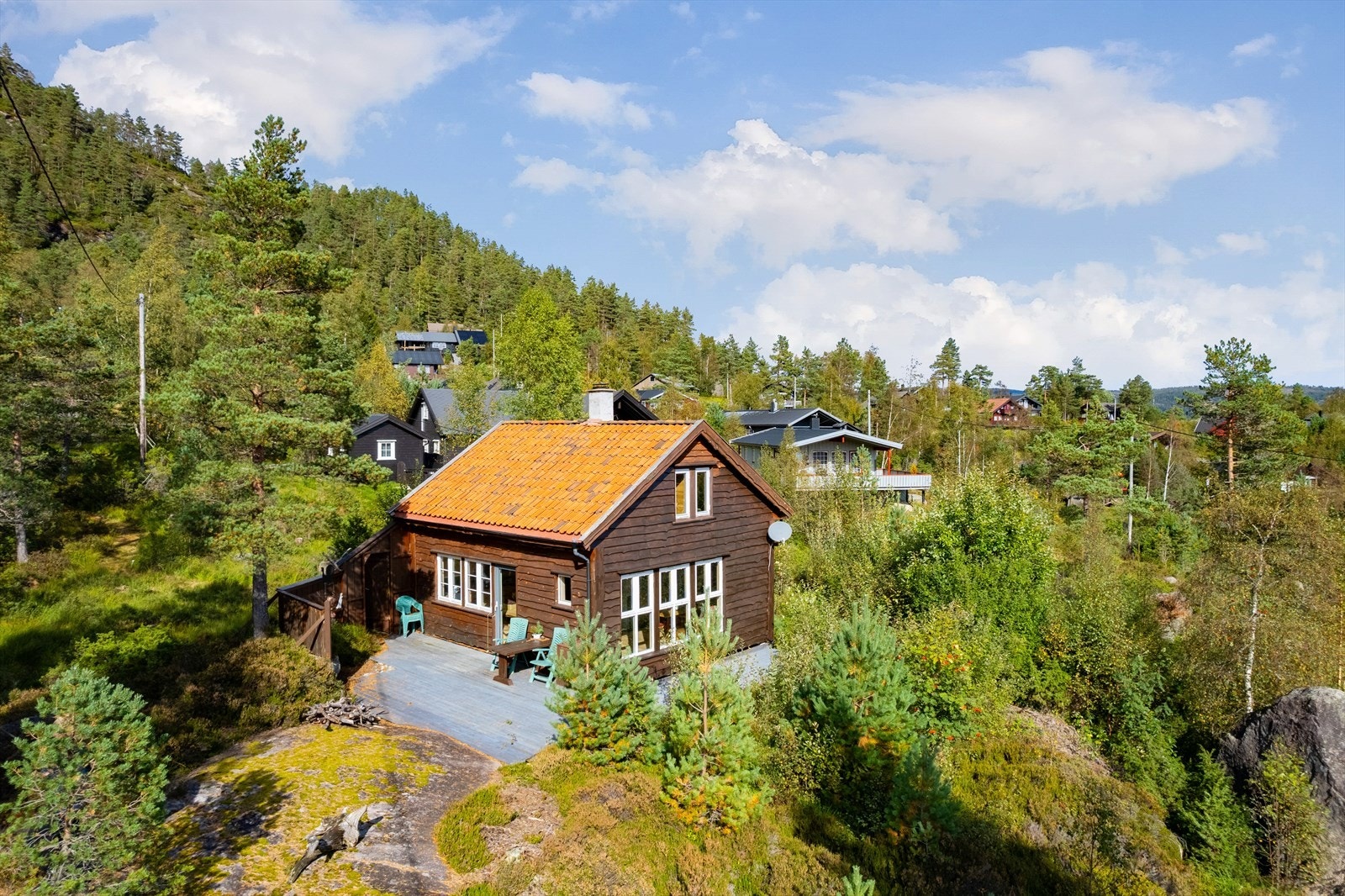 Velkommen til Bakkevegen 40! Koselig hytte med naturskjønn beliggenhet, omringet av skog og fjell. Perfekt for avslapning og friluftsliv. Flott uteområde. Foto v/Anne Rakel Haaland. Galleribilde