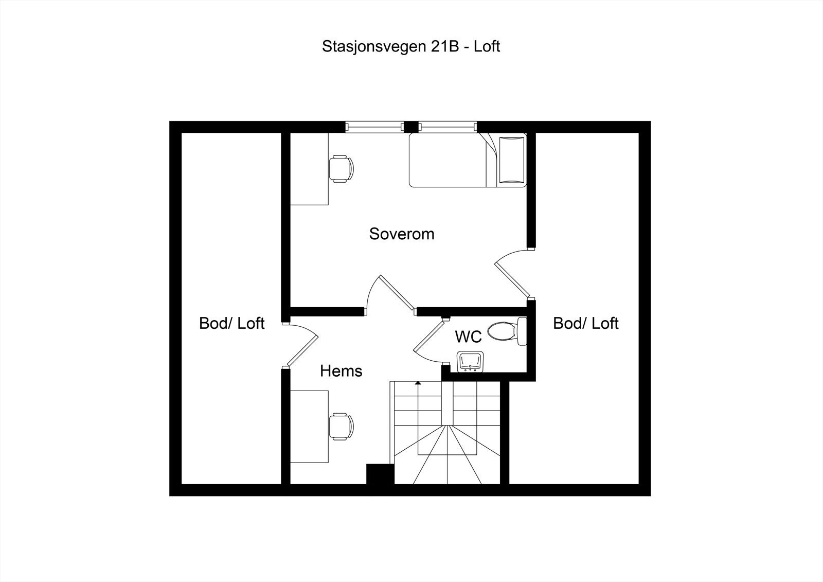 Plantegning loftsetasje Galleribilde