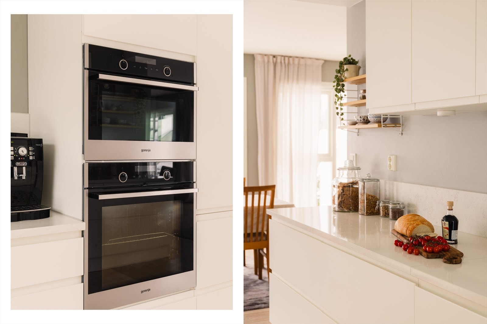 Integrert induksjonstopp, komfyr (pyrolyse), kombiovn, kjøleskap/fryser og oppvaskmaskin. Waterguard/lekkasjesikring er etablert. Galleribilde