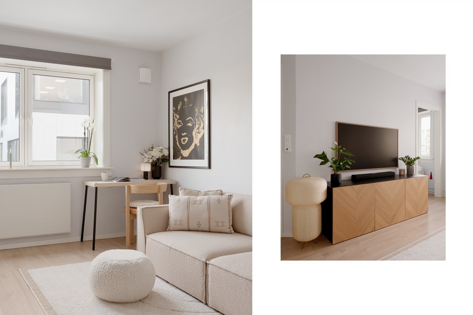 Velkommen til en arealeffektiv og moderne 2-roms andelsleilighet hvor både planløsning og lysforhold er nøye utnyttet. Galleribilde