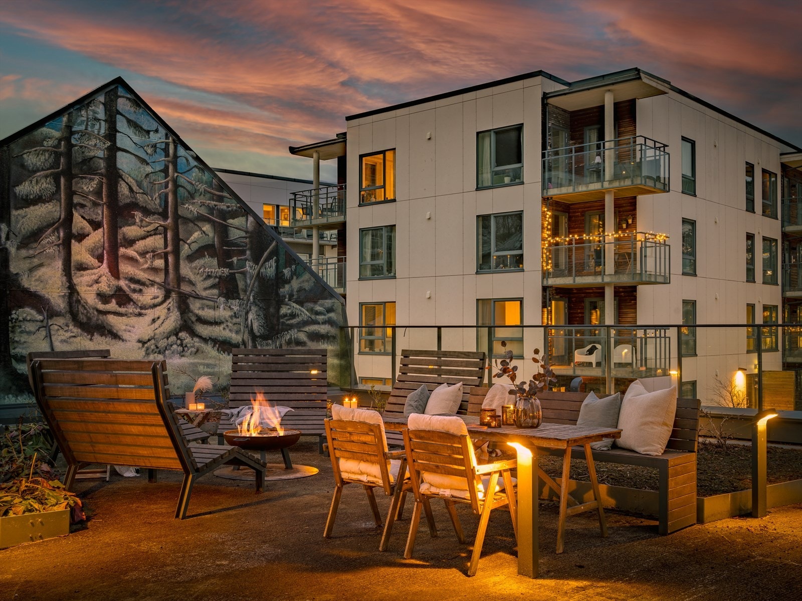 Det er kort avstand fra leil. til flott felles takterrasse. Galleribilde