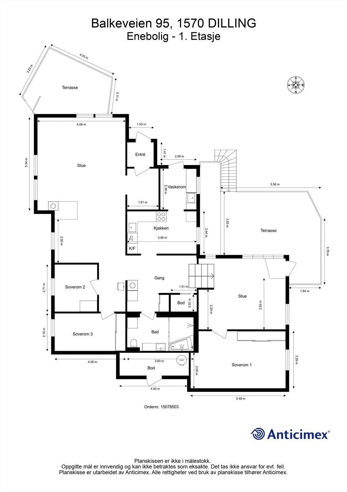 Veiledende planskisse. Alle oppholdsrom er samlet på én flate. Galleribilde