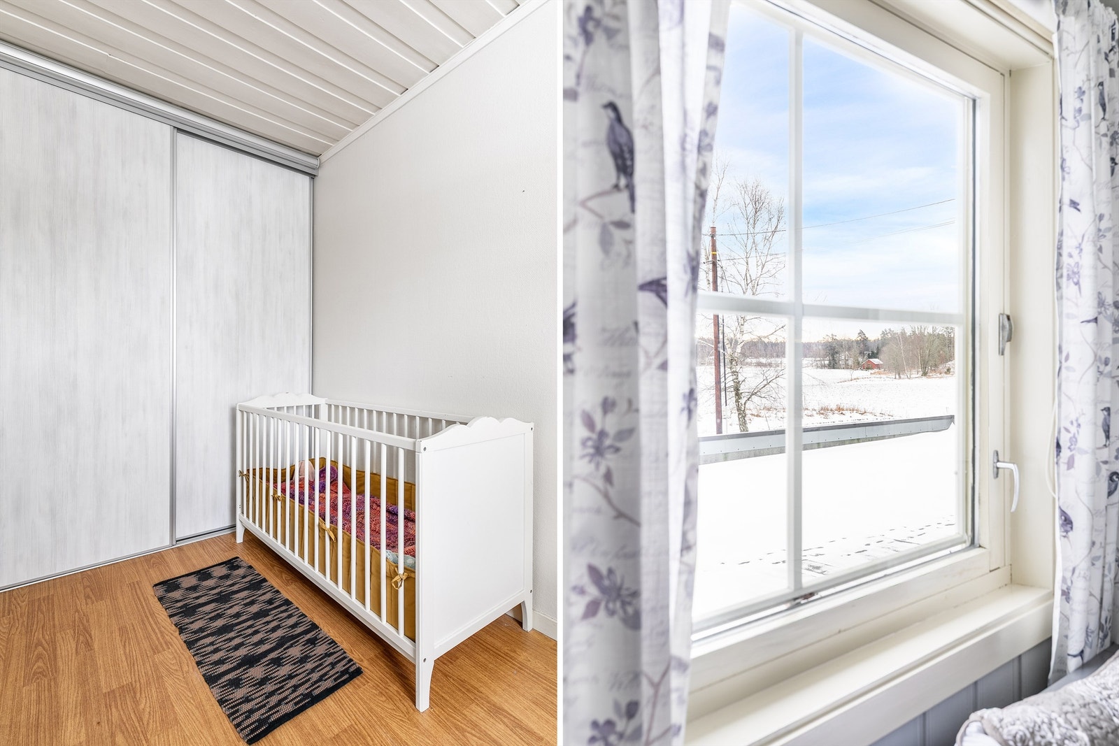 Skyvedørsgarderoben er over to meter bred og velegnet også for oppbevaring av leker. Galleribilde