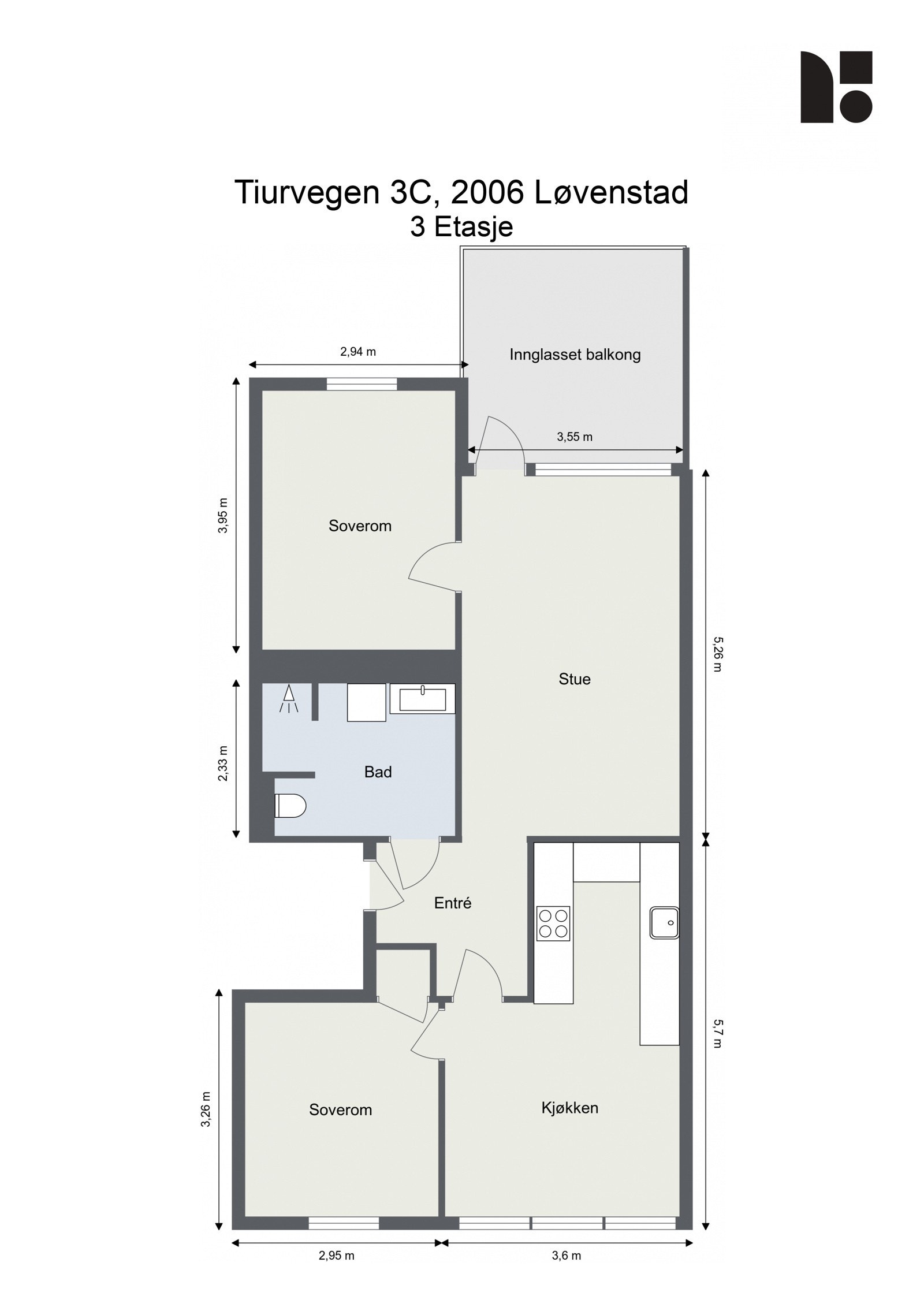 Plantegning 3. Etasje. Galleribilde