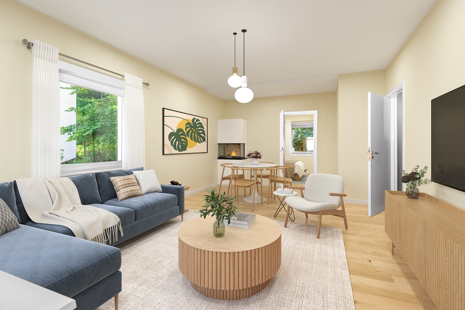 Lys og romslig 3-roms selveierleilighet med en attraktiv beliggenhet (digital styling) Galleribilde