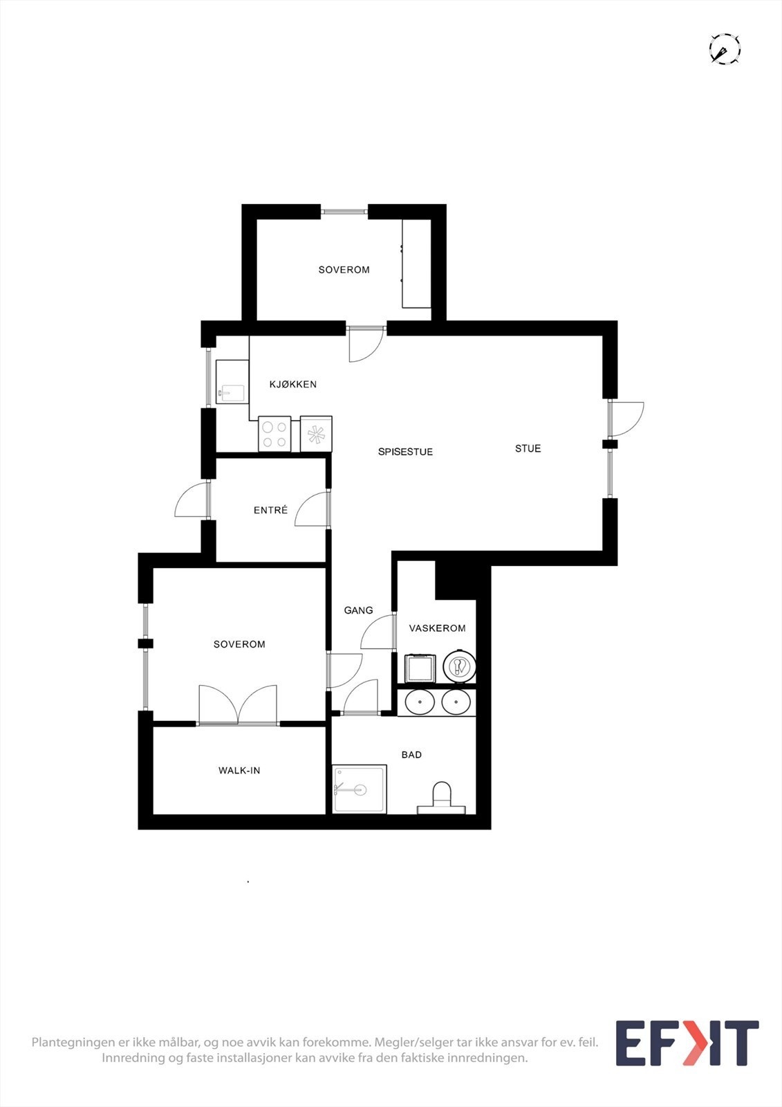 Plantegning leilighet til venstre. Galleribilde